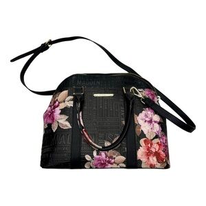 Steve Madden Black Floral Cross Body Handbag New No Tags.